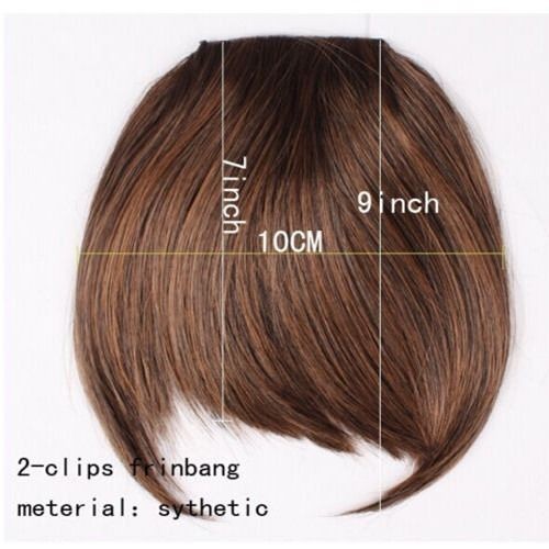 Clip in Bangs Fake Hair Extension False Hair Piece Clip on Front Neat Bang lk