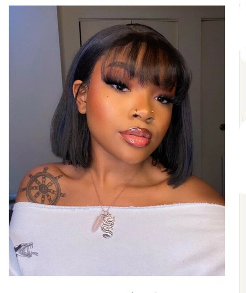 Women Girl Full Hair Wigs Anime Cosplay Party Costume Soft Bob Short Bang Wig US