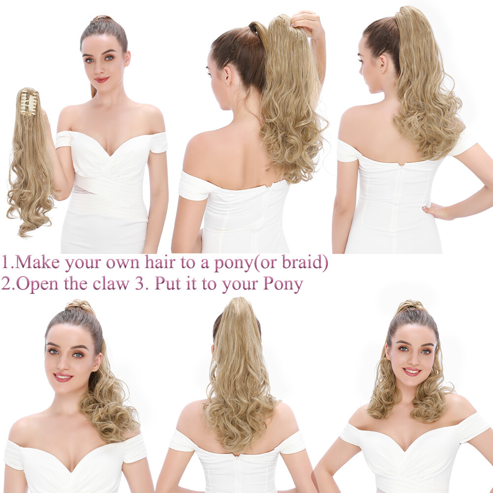 Long Thick Pony Tail Claw Clip in Hair Extensions Ponytail Hairpiece AS human US