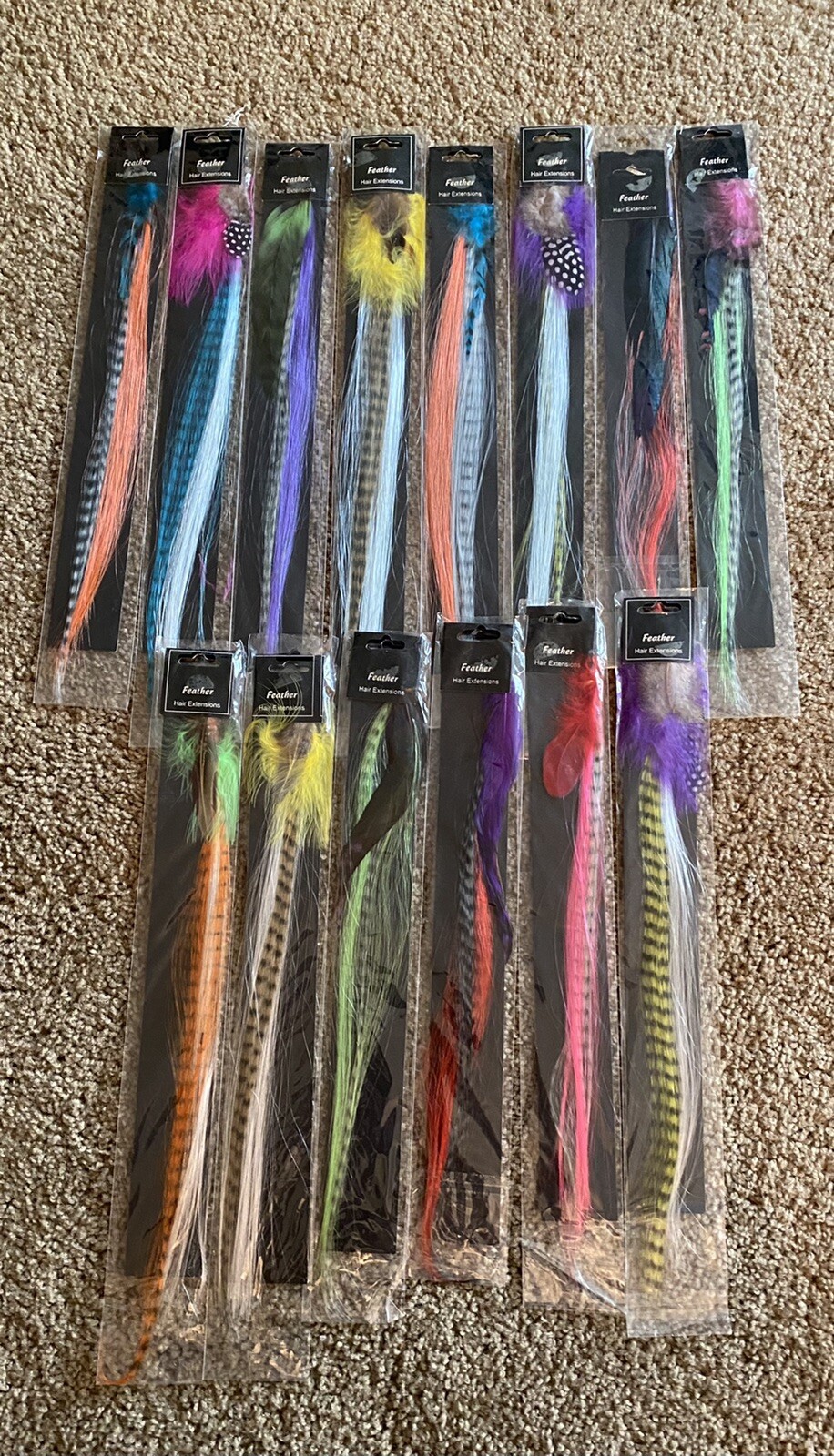 16 Inch Synthetic Feather Hair Extensions lot of 14