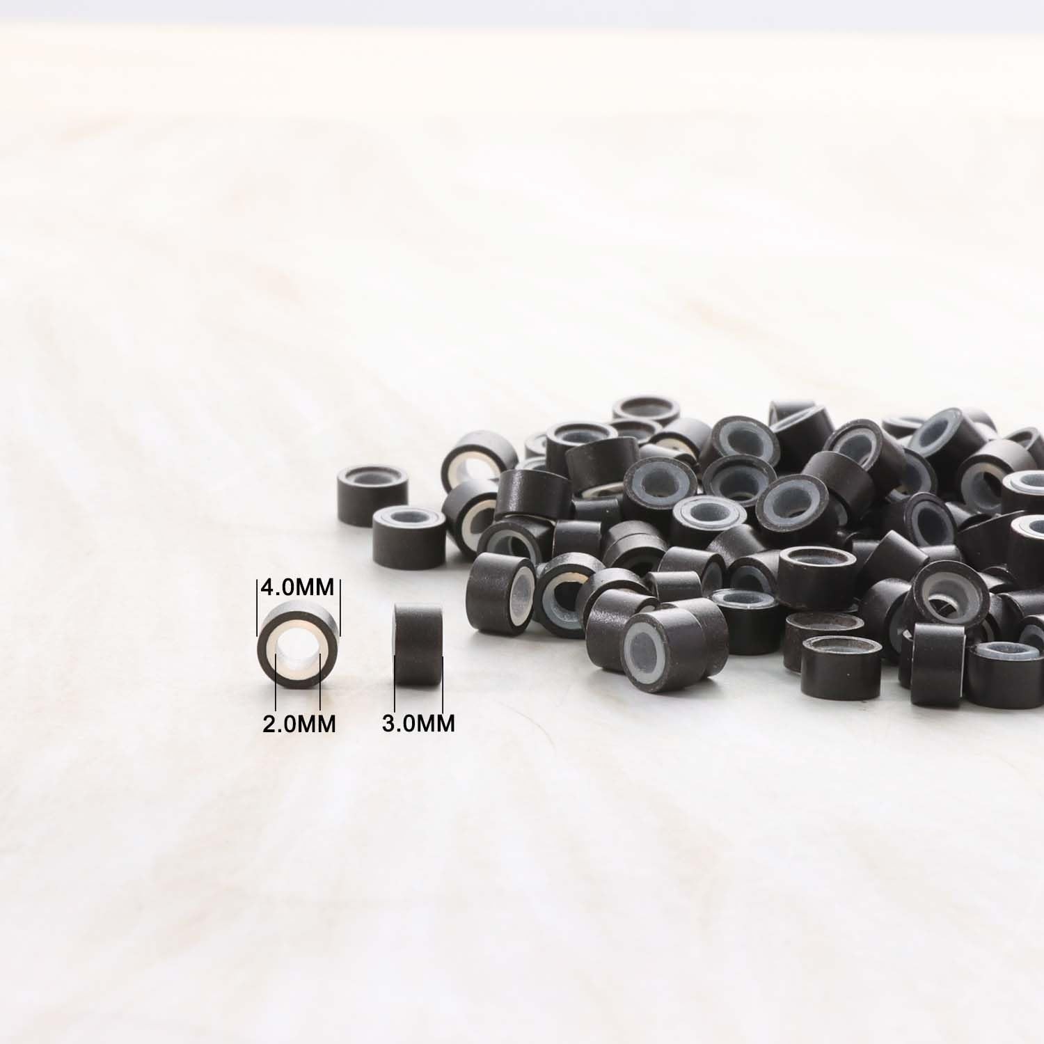 4mm Hair Extension Silicone Beads – 1000pcs Dark Brown Micro Rings for Styling