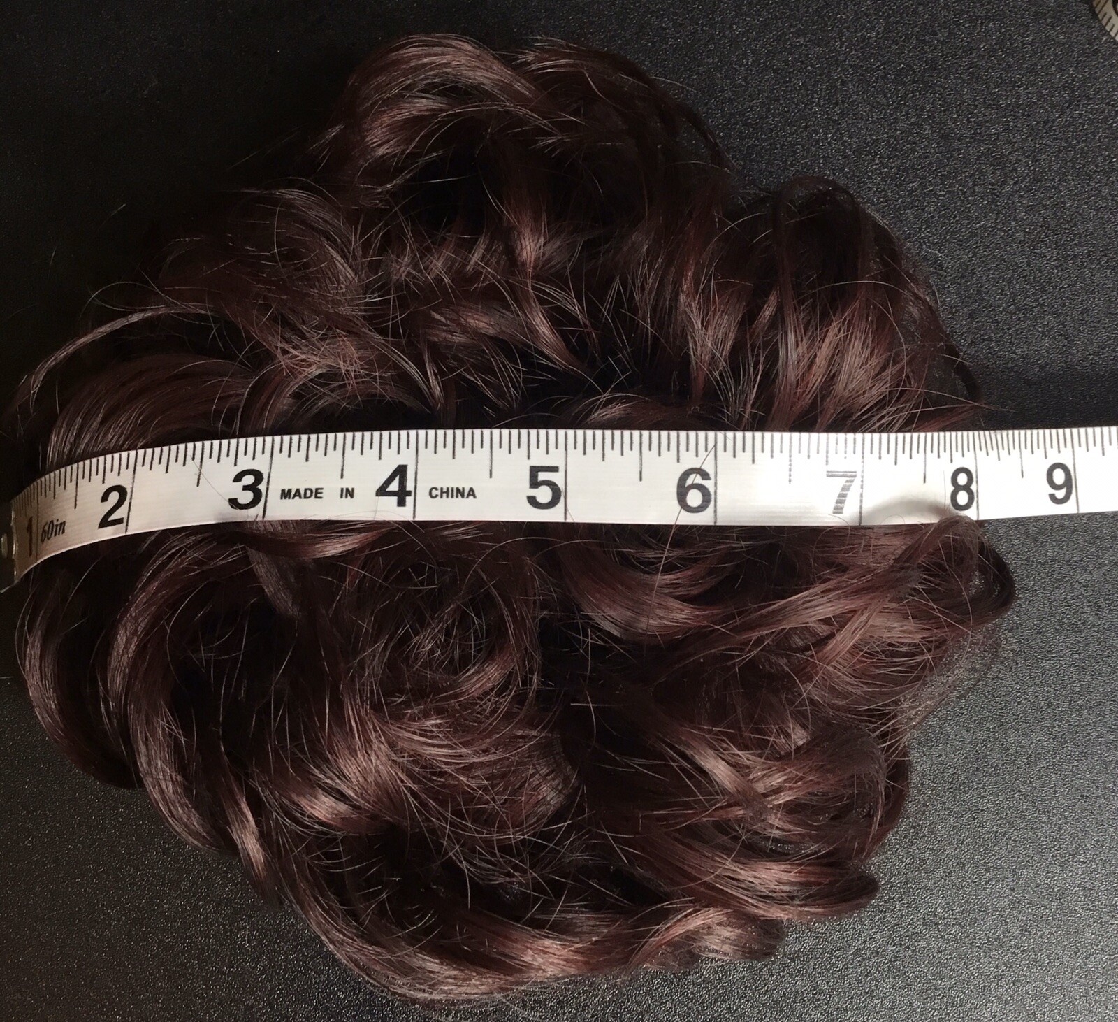 New! Large Scrunchie Hairpiece Bun Burgundy Synthetic New Without Tags! (4-SCH)