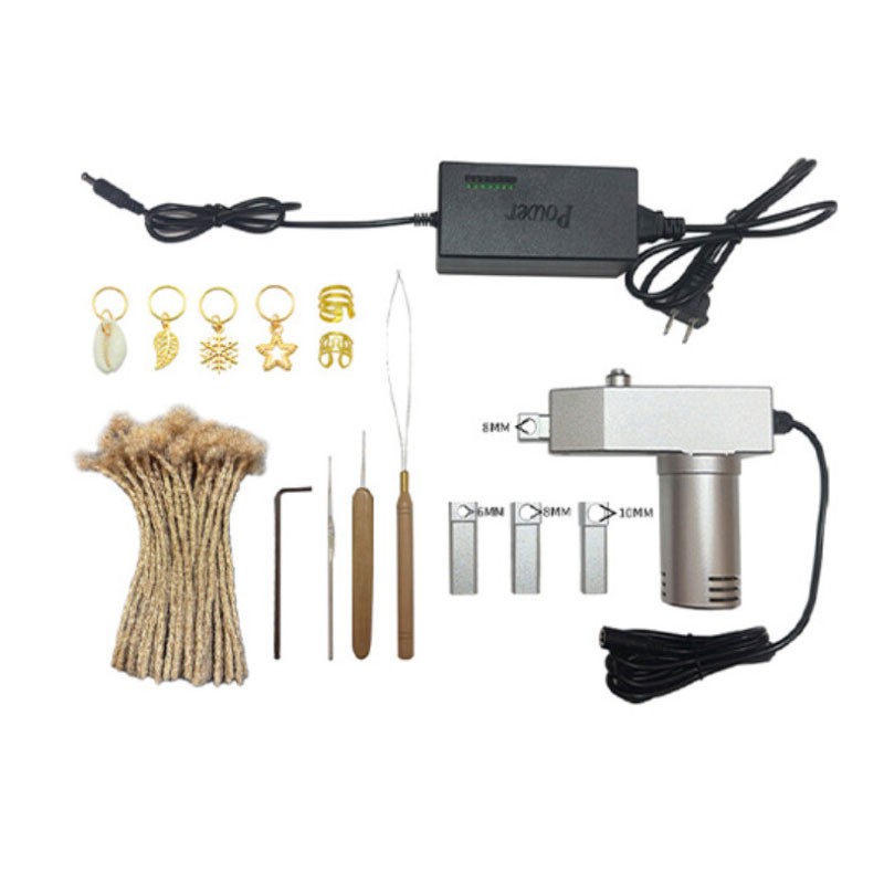 6/8/10MM Dreadlock Machine Crochet Braiding Electric Instant loc Machine 110220V