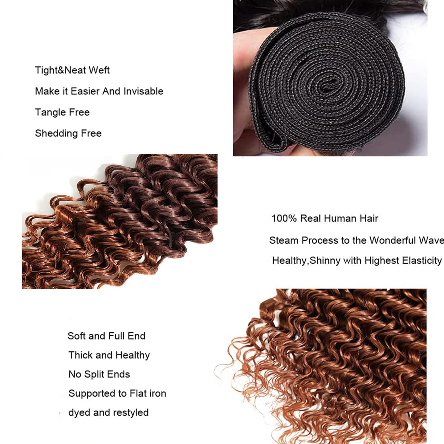 Luxvogue Bundles Human Hair 26 28 30 Inch Omber Deep Wave Human Hair Bundles