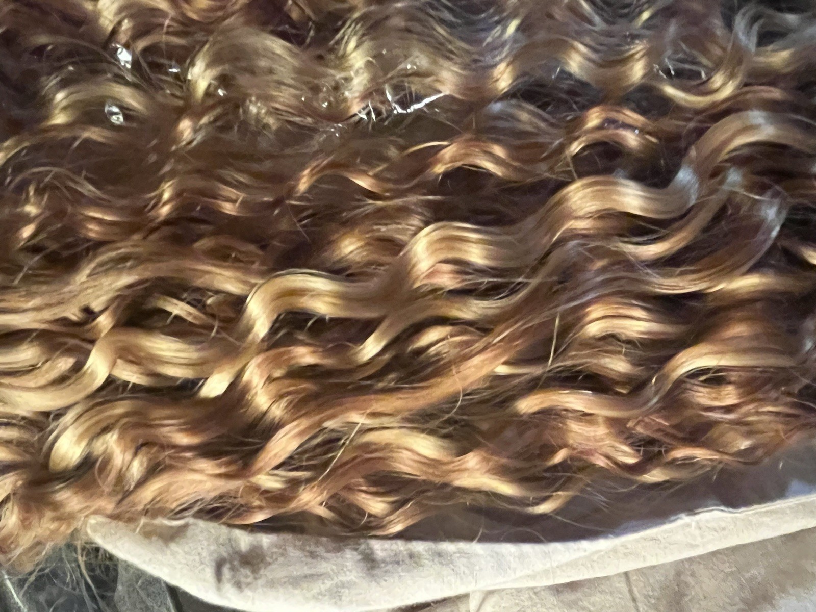26″ Wavy Blond Brown Human Hair Extension Weft Wavy Hair for Women Adult