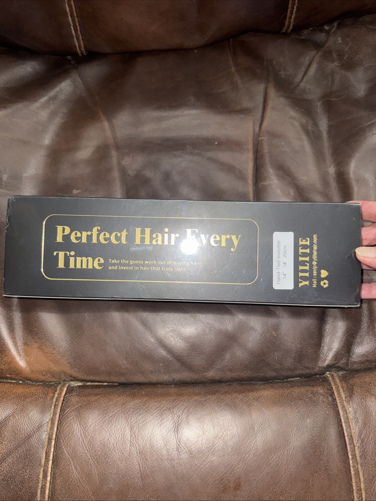 YILITE Hand Tied Invisible 14’ #1 20cm Human Hair Extensions