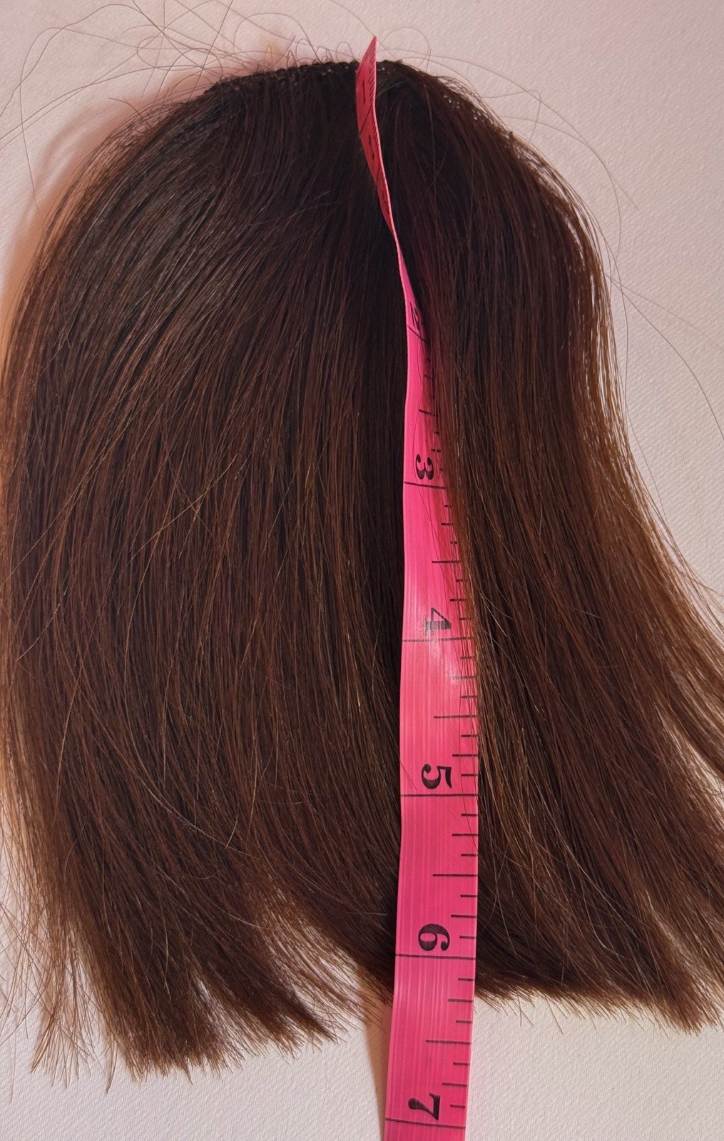 6” Human Hair Thick Bangs Clip In Brown Base 2.5”x1.5”