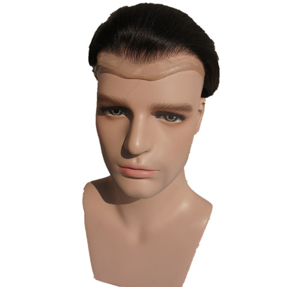 N.L.W Toupee for mens human hair lace with pu hair pieces natural base 10×8″