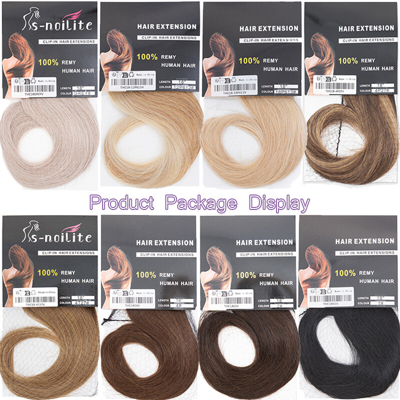 Real Remy Hair Clip In 100% Human Hair Extensions 8Pieces with 18Clips Full Head
