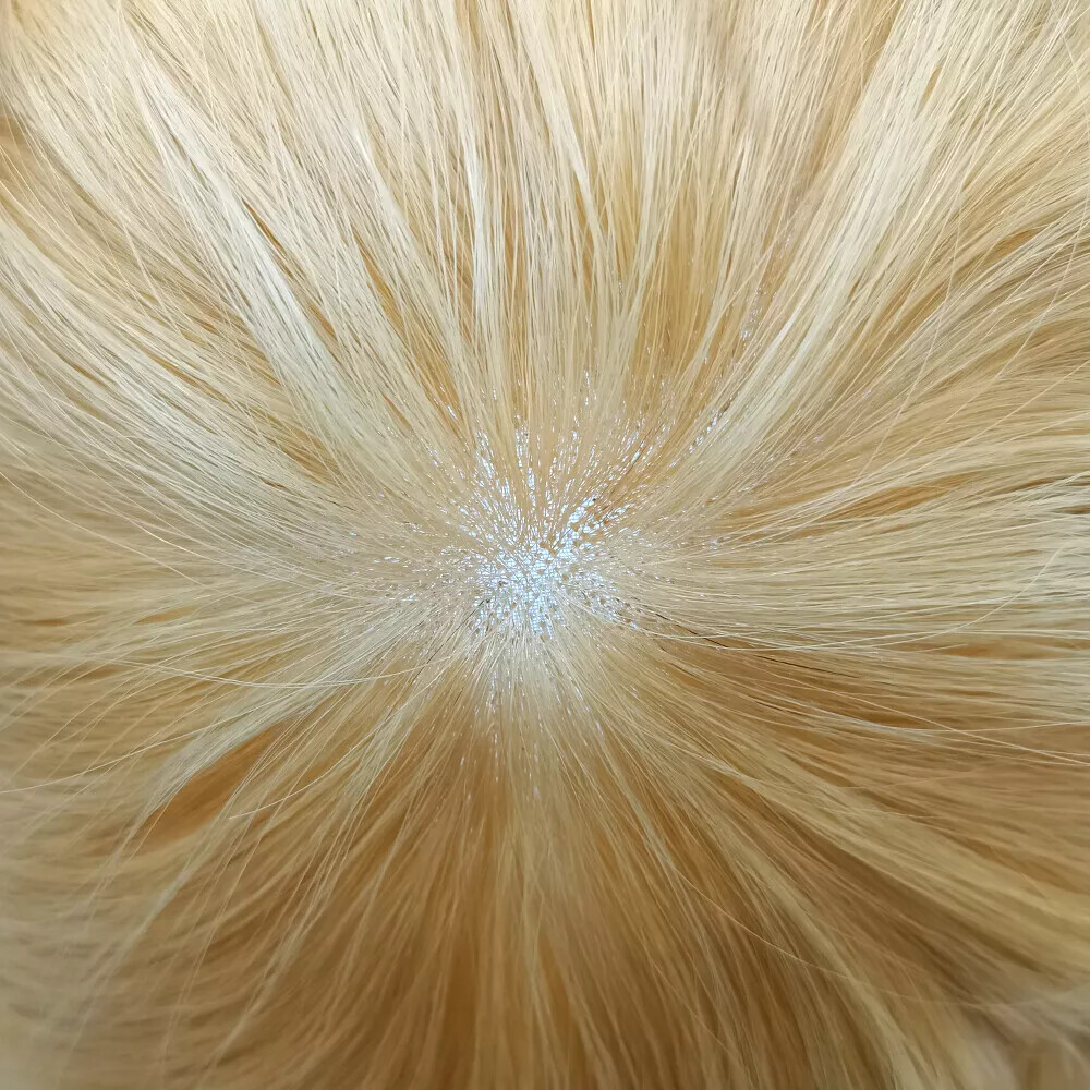 Mens Toupee Fine Mono Hairpiece Poly Skin Hair System Pu Replacement WigCustom-m