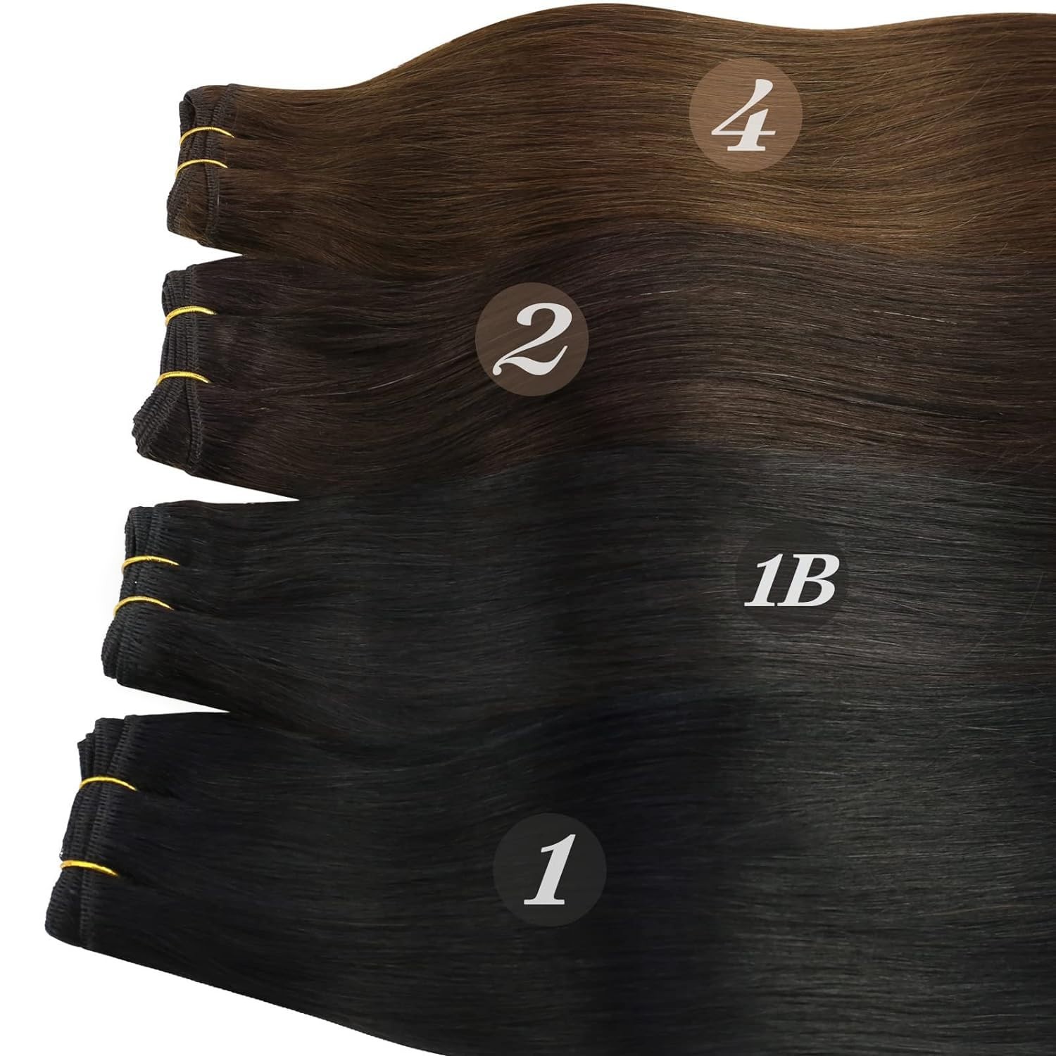 Weave Double Weft Hair Extensions Human Hair Bundles Sew in Remy Hair Colored