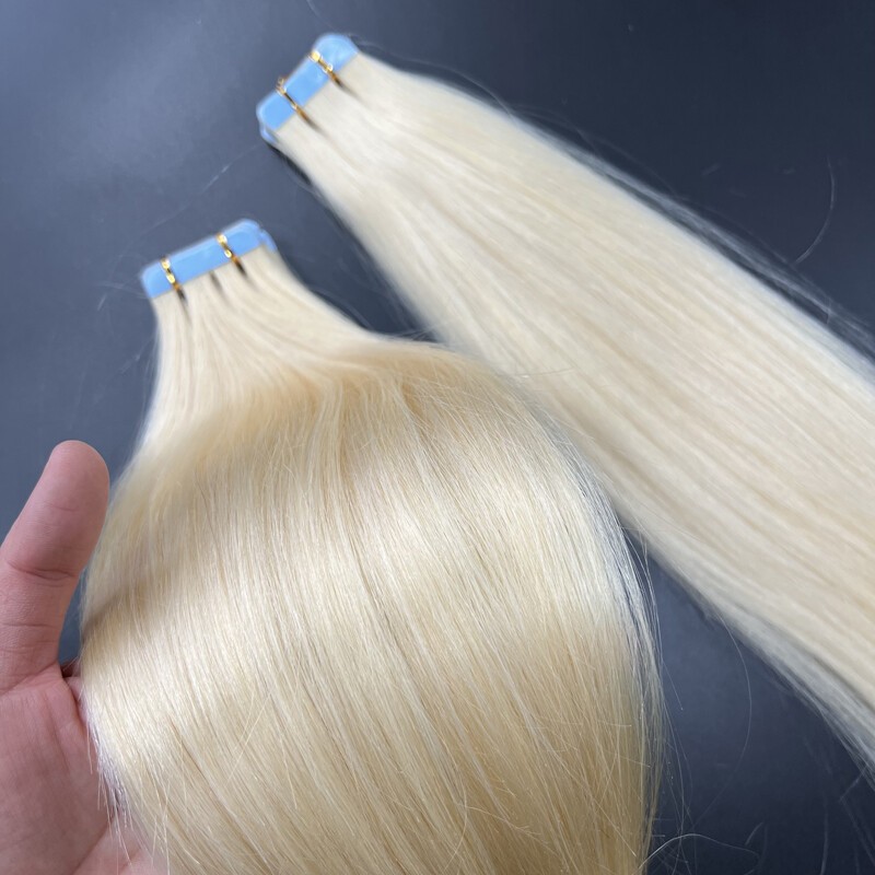 Seamless Tape In Hair Extensions Real Human Hair Skin Wefts Highlight Thick Hair