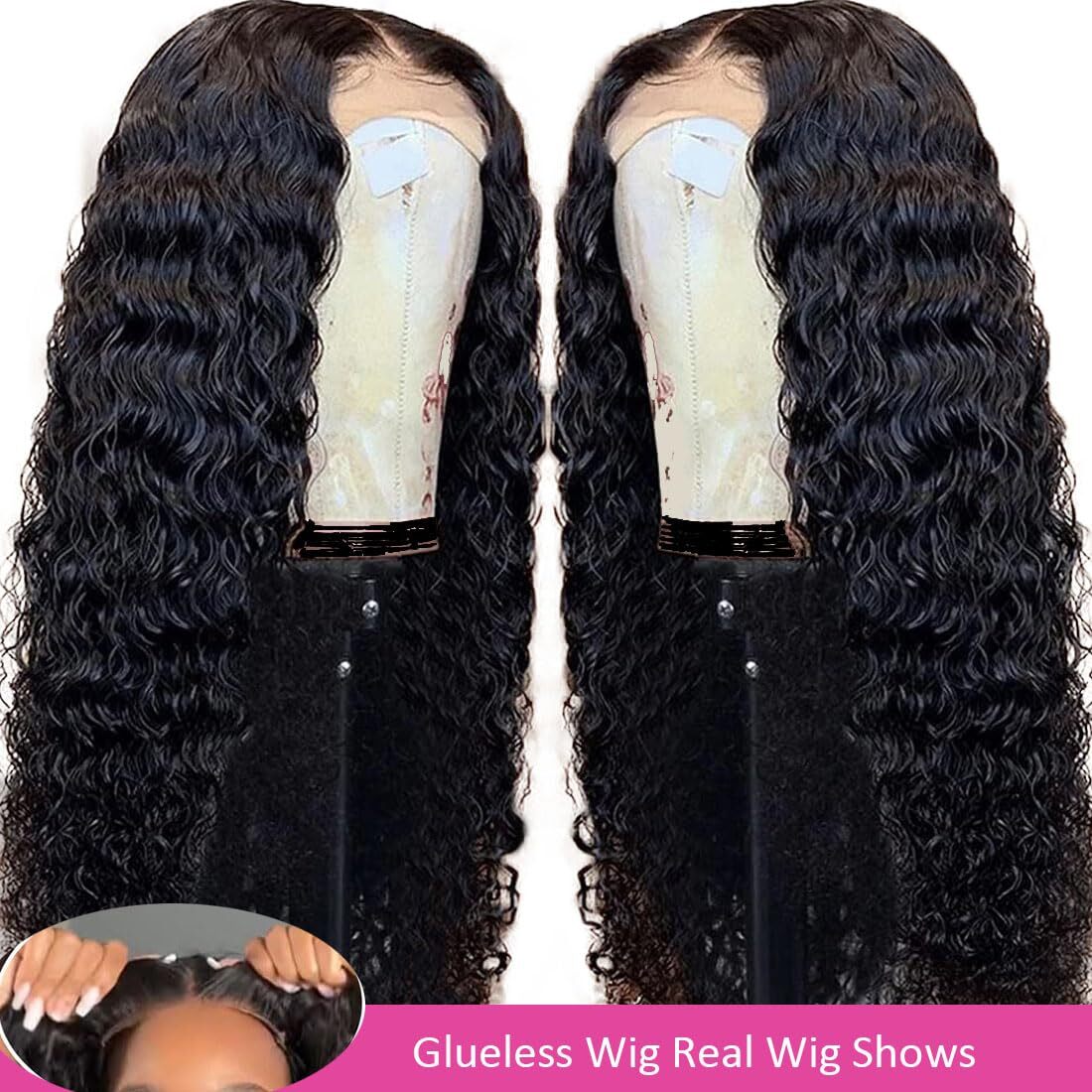 Deep Wave Silk Base Full Lace Human Hair Wig Pre Plucked 5×5 Silk Top Lace Wigs