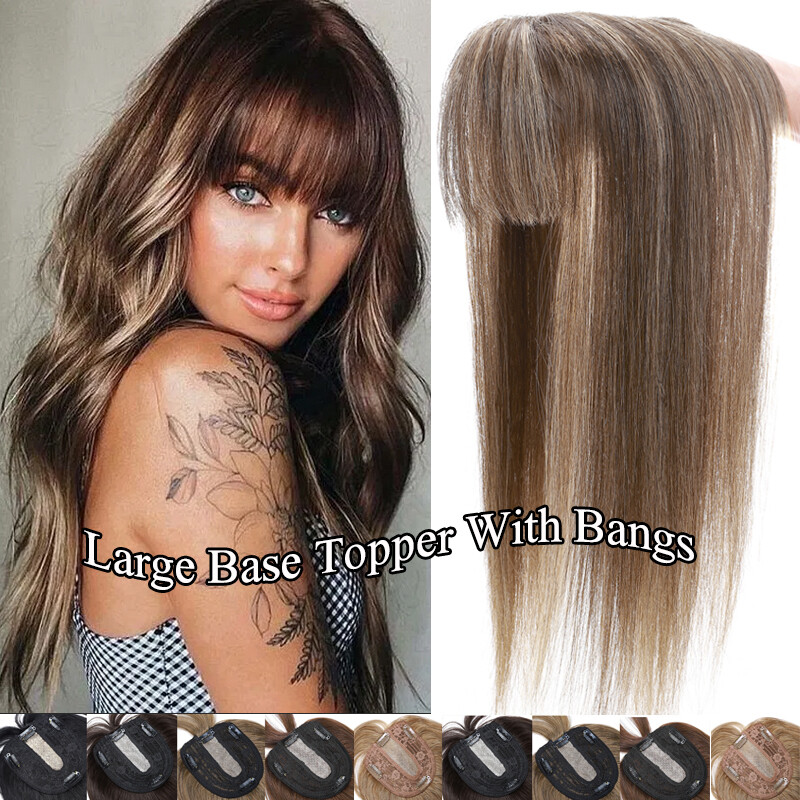 Clip In Human Hair Topper Top Hairpiece Toupee Extensions For Thinning/Loss Hair