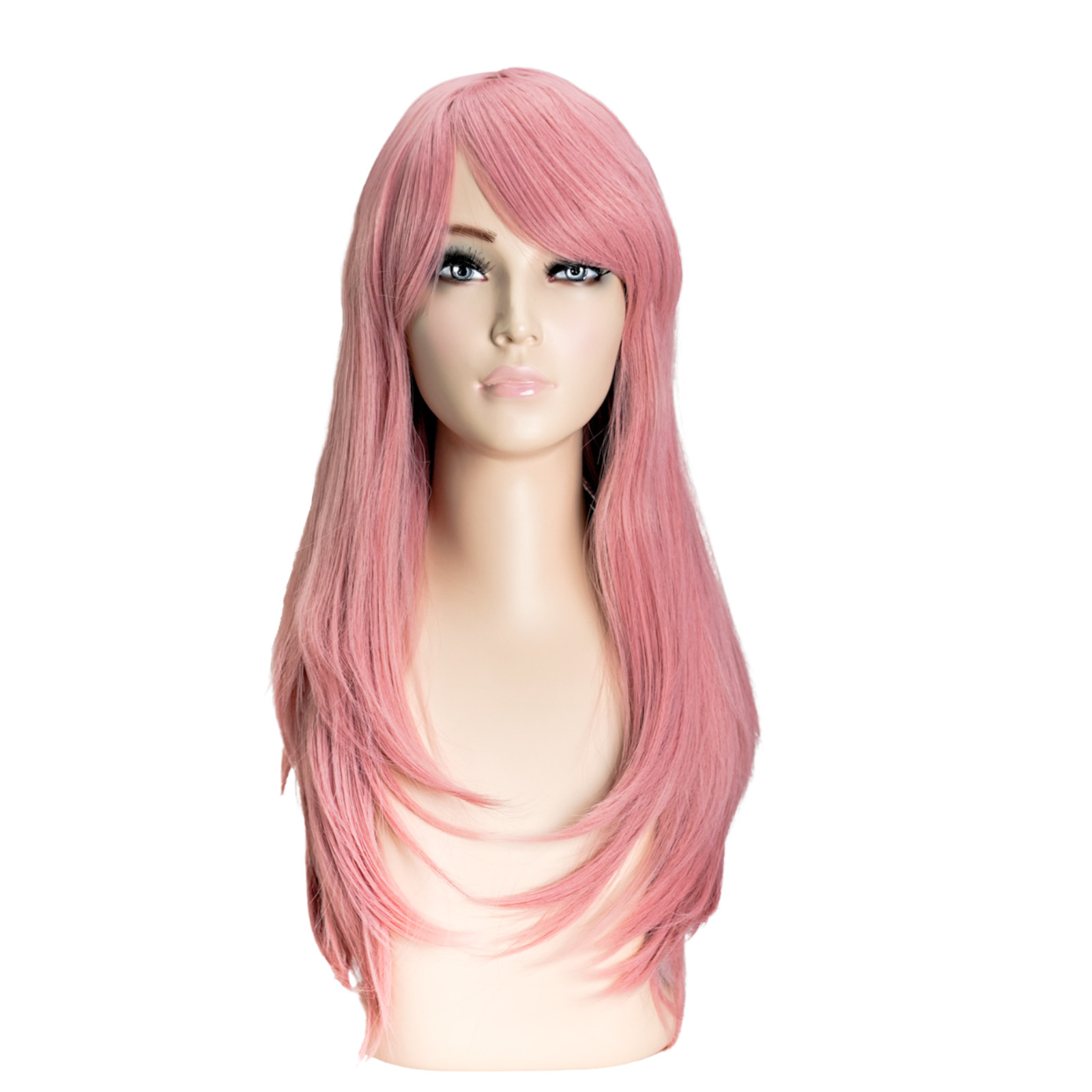 OneDor 20 Inch Full Head Straight Kanekalon Hair Wig (Pink)