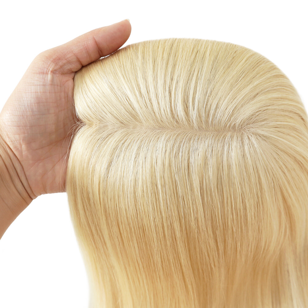 Women Top Pieces Human Remy Hair Topper Silk Top Systems 16” Chinese Hair TP29
