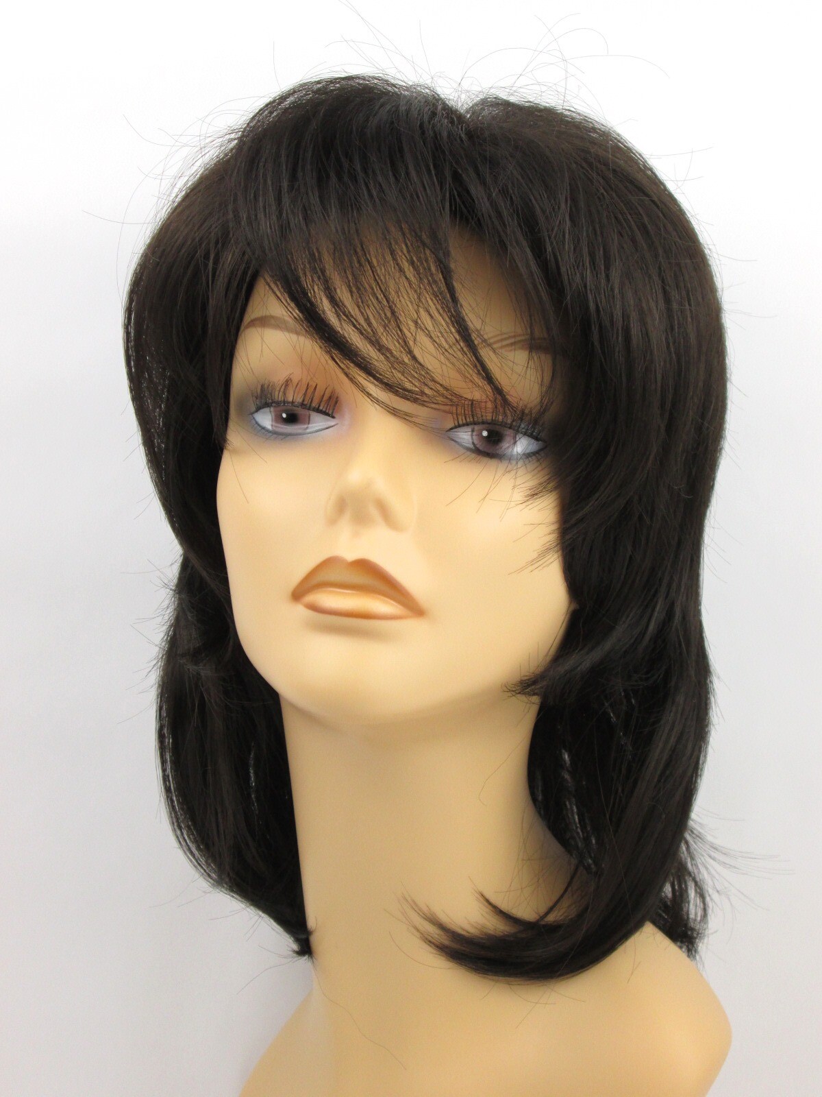 70S 80S WOMEN STRAIGHT HAIR MULLET SHAG STYLE WIG W/ LONG & SHORT LAYERS COLLEEN