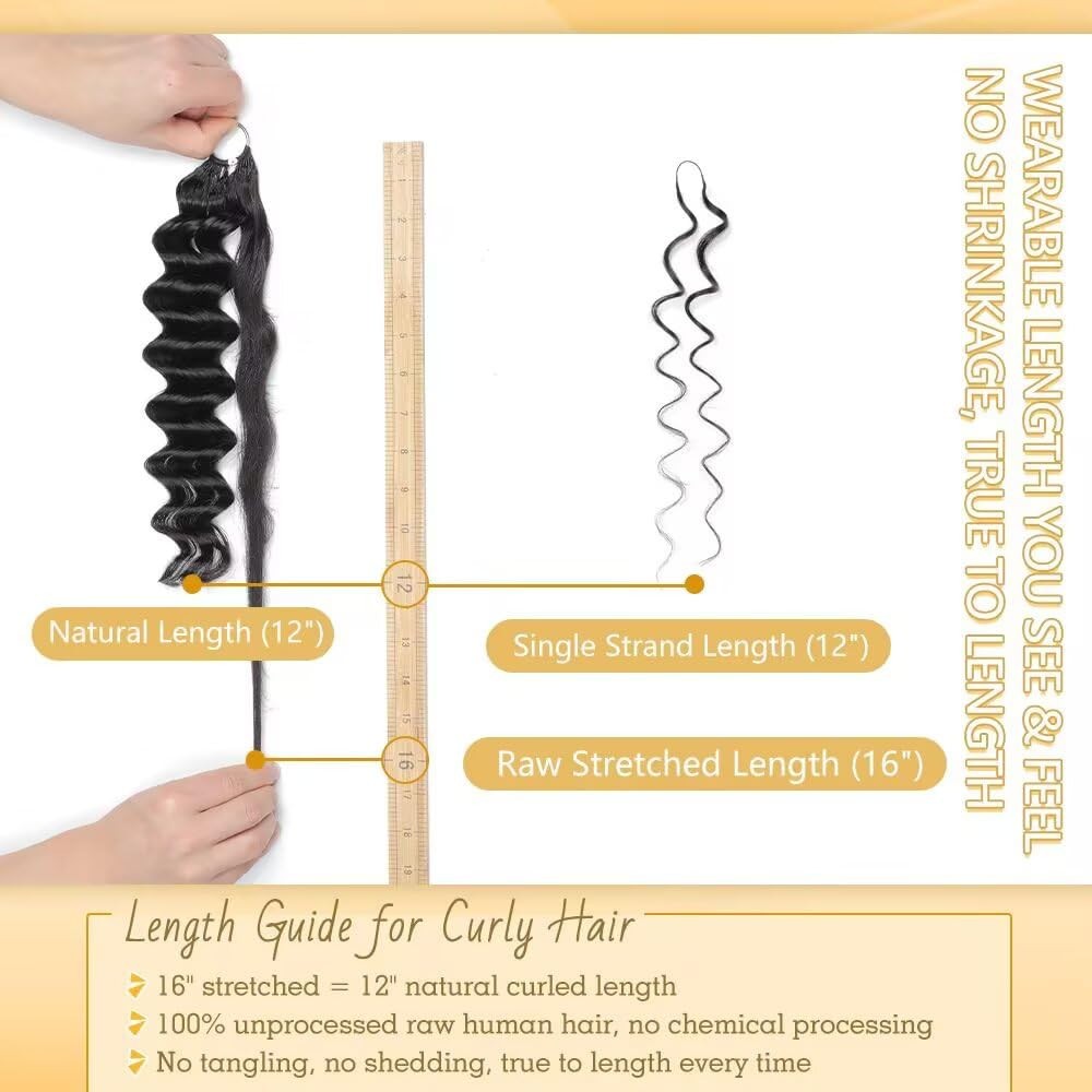 Human Crochet Hair 16″ Deep Ocean Wave 300g (pack of 12 bundles) | Color: #1B