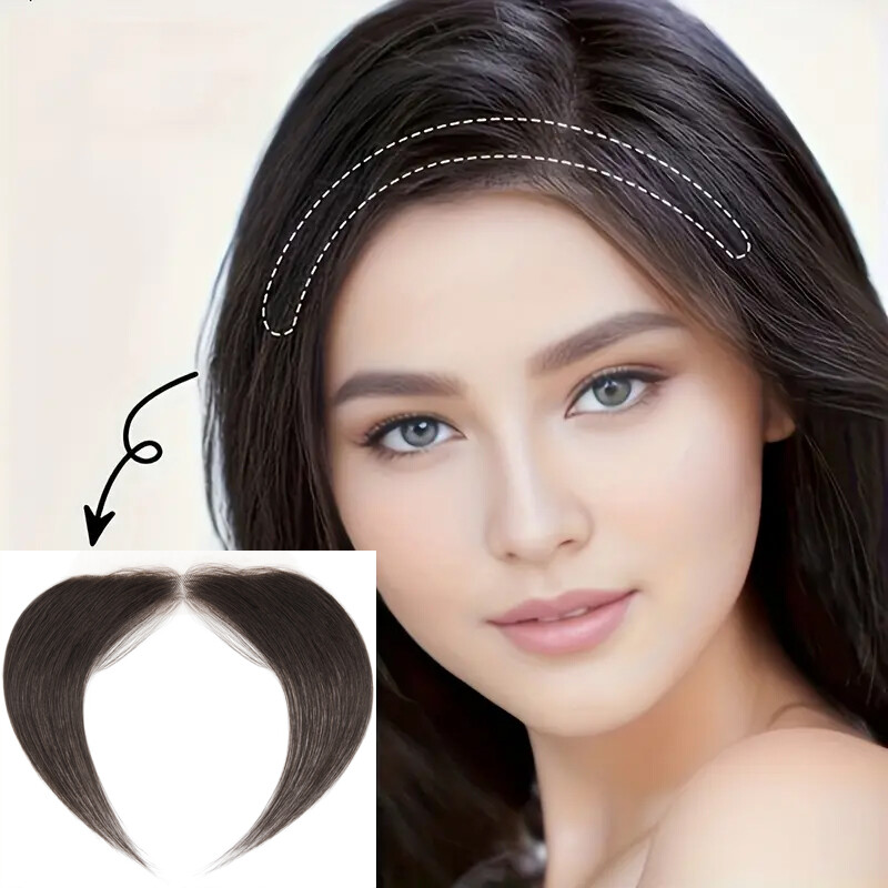 2*16CM Forehead Frontal Hairpiece Mens Toupee Hairline V Loop/Replacement System
