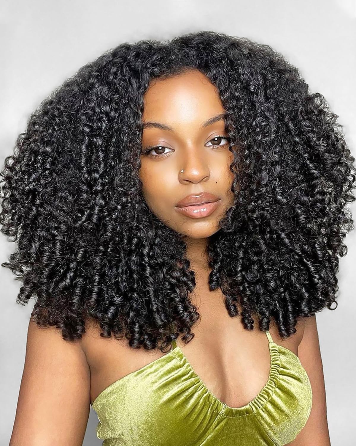 200% Density Curly Half Wig Human Hair – Glueless 3-in-1 Headband Wig 20