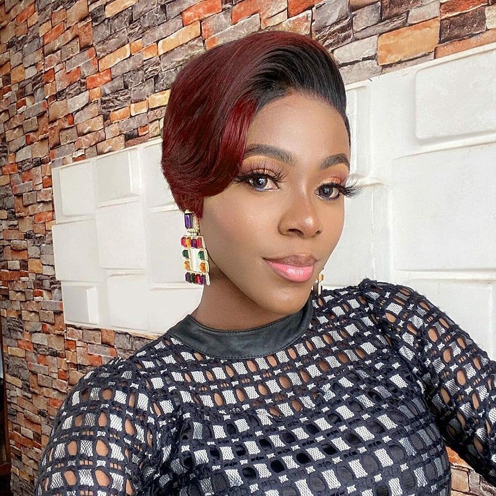Pixie Cut Wigs for Black Women Human Hair Short Pixie Cut L Part Lace Front Wigs