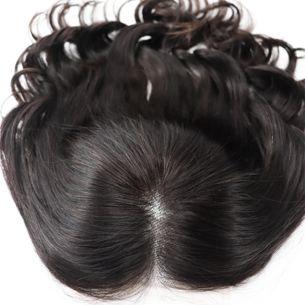 26″ Long HD Transparent Lace Closure Topper Human Hair Women Toupee Loose Wave