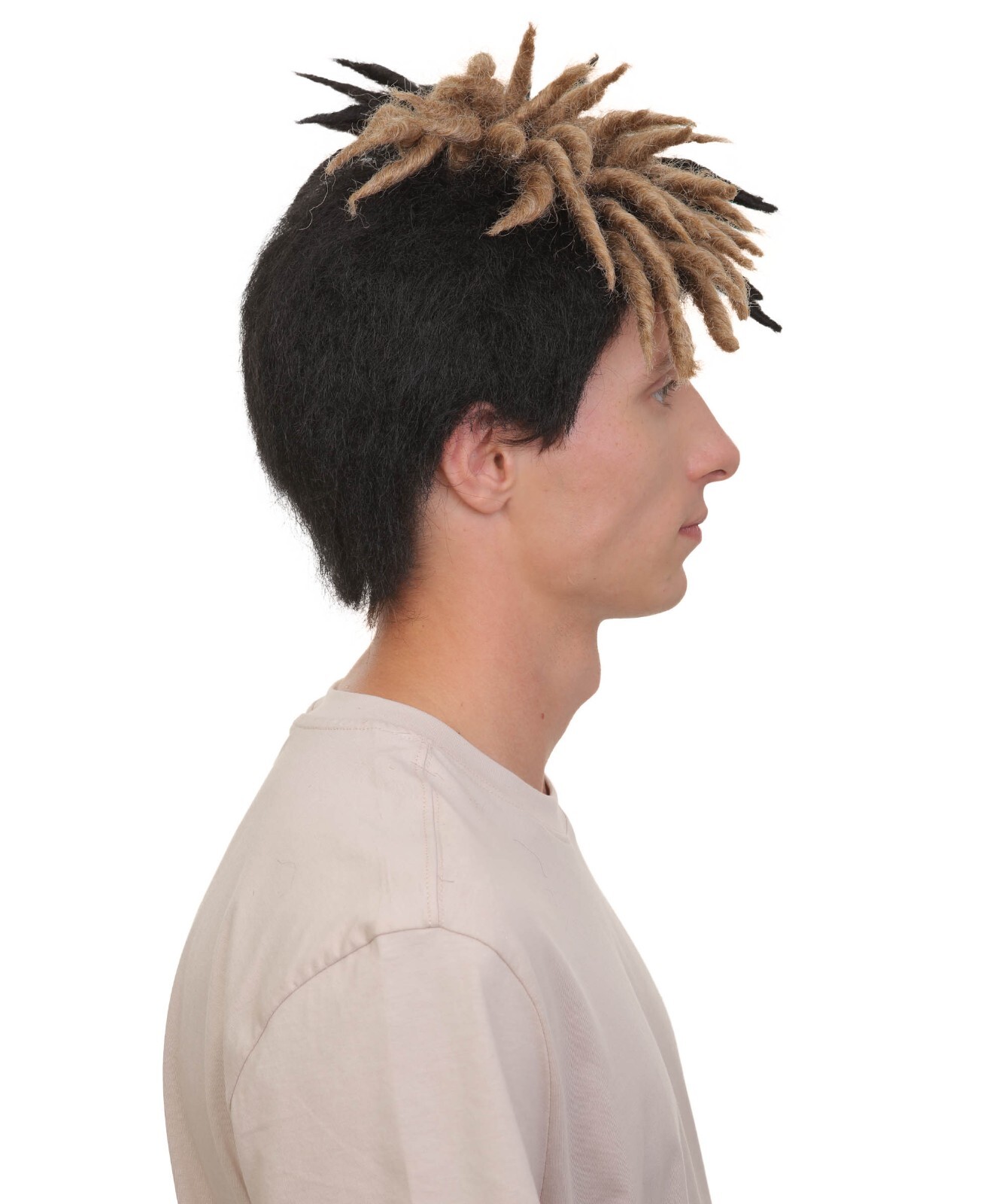 Adult Men’s American Rapper Half-colored Black and Blonde Dreadlock Wig HM-1509