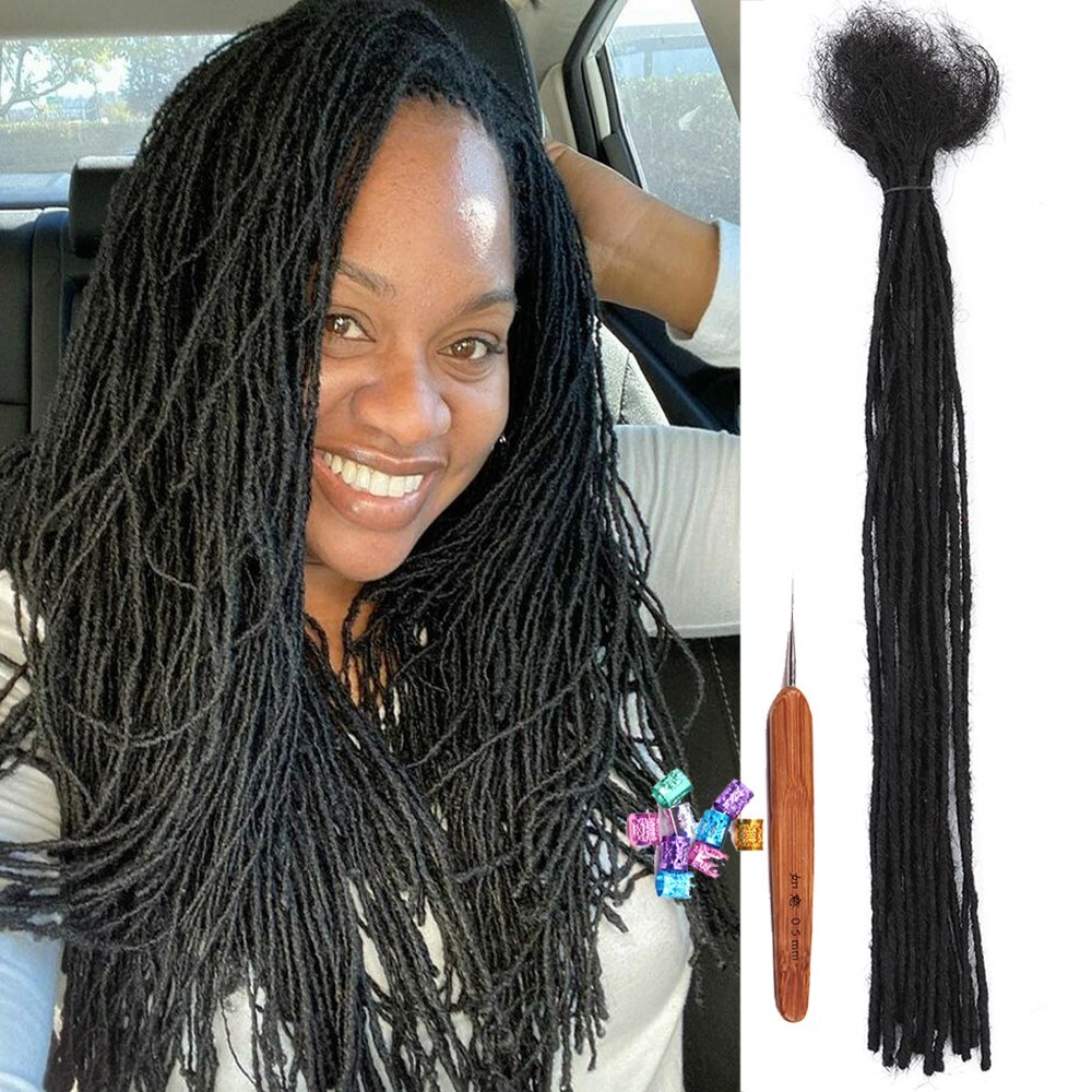 8-24 In 0.2cm Thin Dreadlocks 100% Human Hair Dreads Extensions Real Afro Dreads