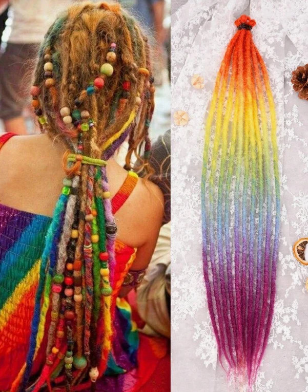 5 Strands Ombre Synthetic Dreadlock Extensions Reggae Crochet Braids Fake Hair