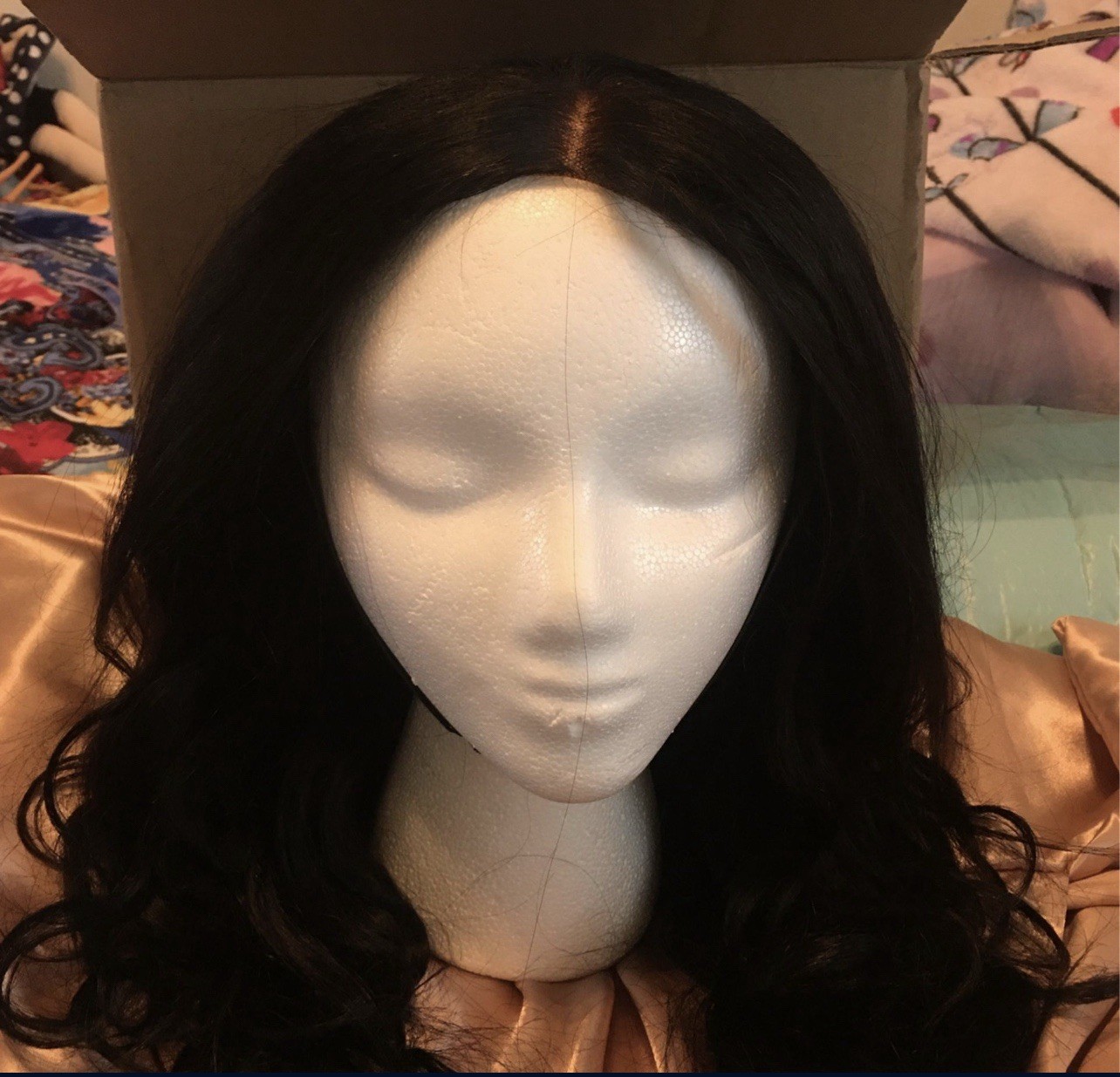 Glueless Natural Soft Wavy Wig with Clips & strap