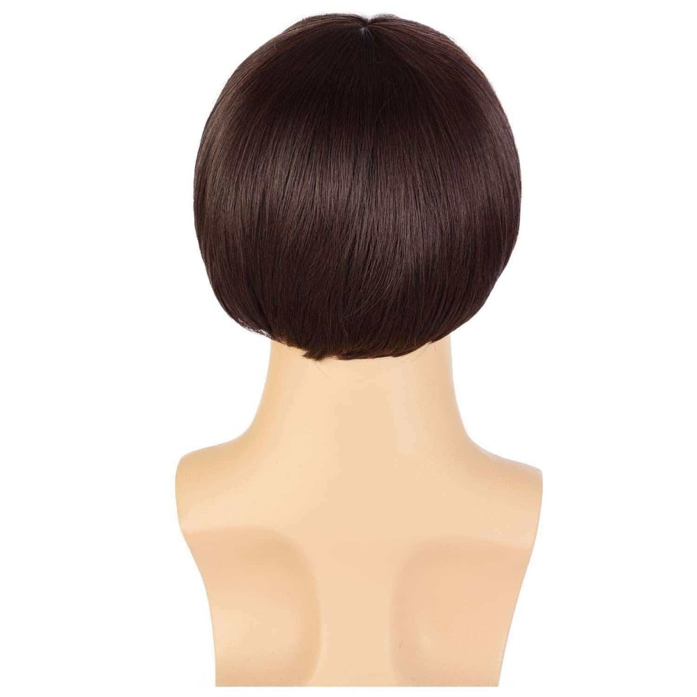 Lloyd Christmas Inspired Brown Bowl Cut Wig 90s Costume Heat Resistant for Men