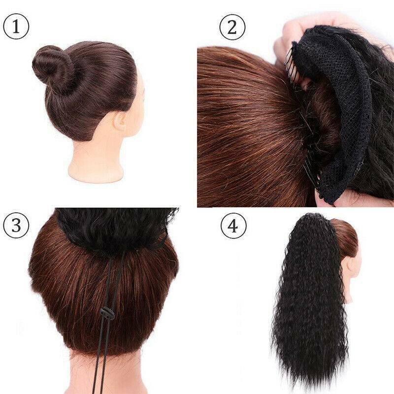 22″ Drawstring Natural Yaki Ponytail Kinky Real THICK As Human Hair Extensions