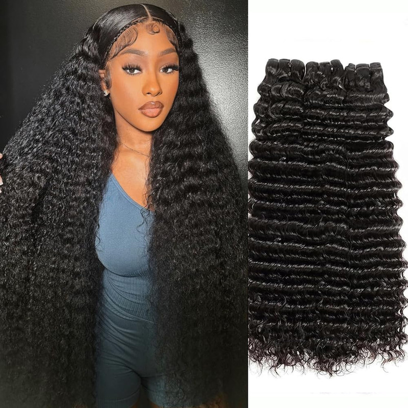 Selina Deep Wave Human Hair 3 Bundles 16 18 20 Inch Human Hair 100G/Bundle