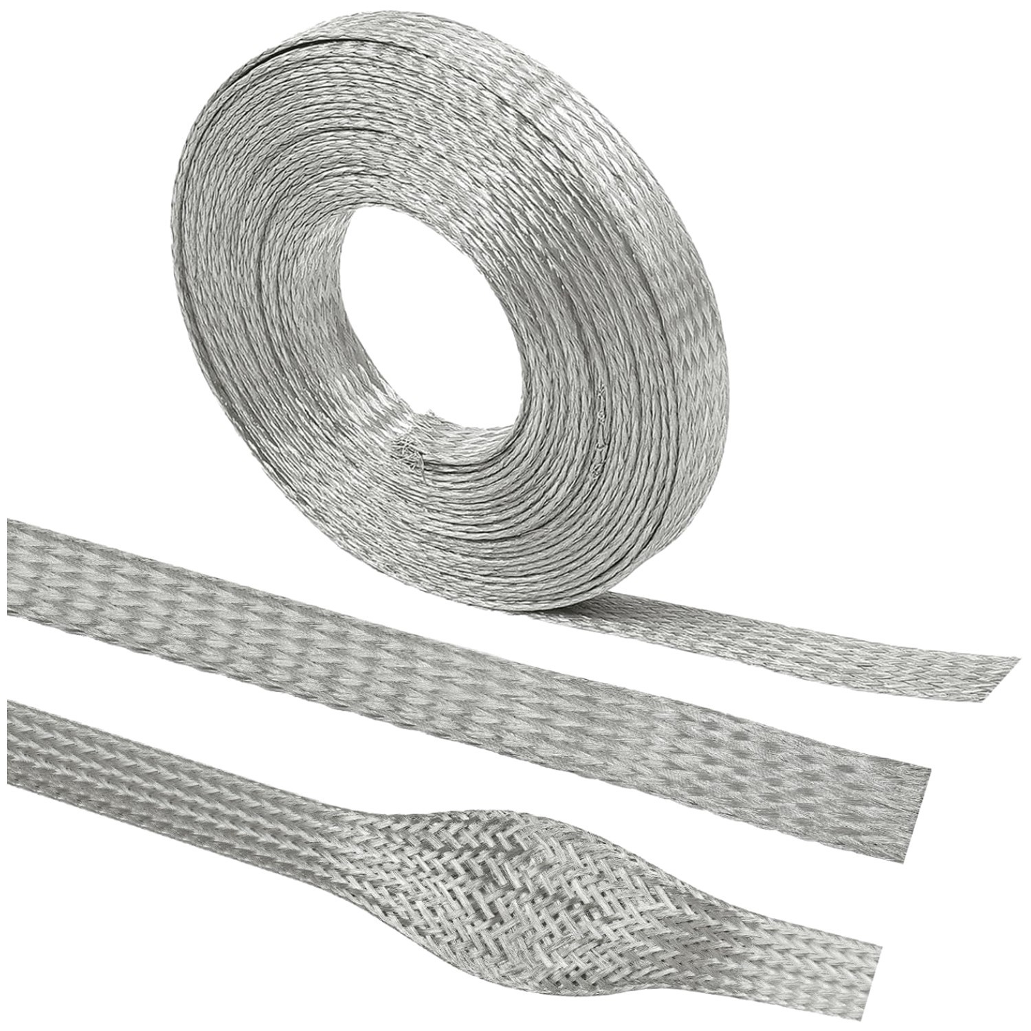 Tinned Copper Grounding Braid Straps – 15ft