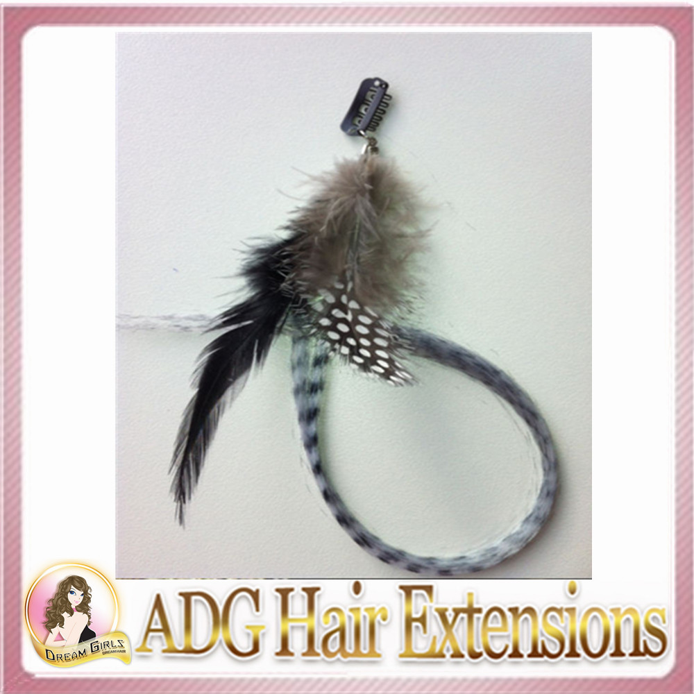 Beautiful Grizzly Feather Clip in Clip on Hair Extensions 6 Colours