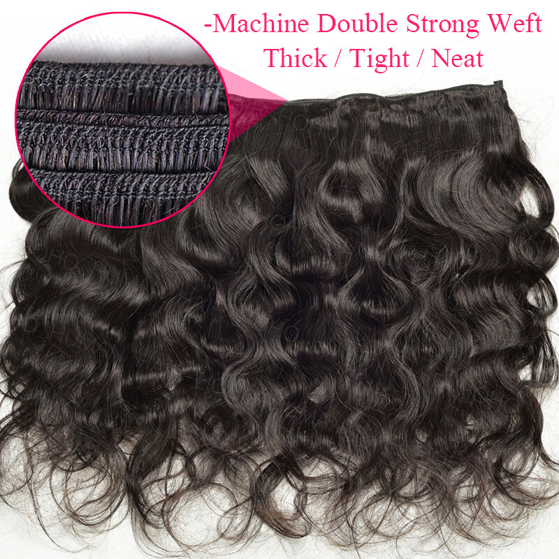EXTRA-THICK 3Bundles/300G Peruvian 8A Virgin Human Hair Extensions Weave Weft US