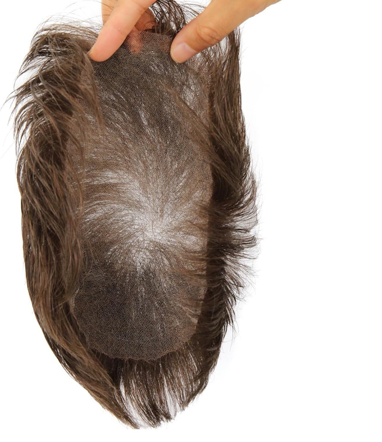 Swiss Lace Remy Human Hair System for Men – 8×10 Inch Toupee #1B Natural Black