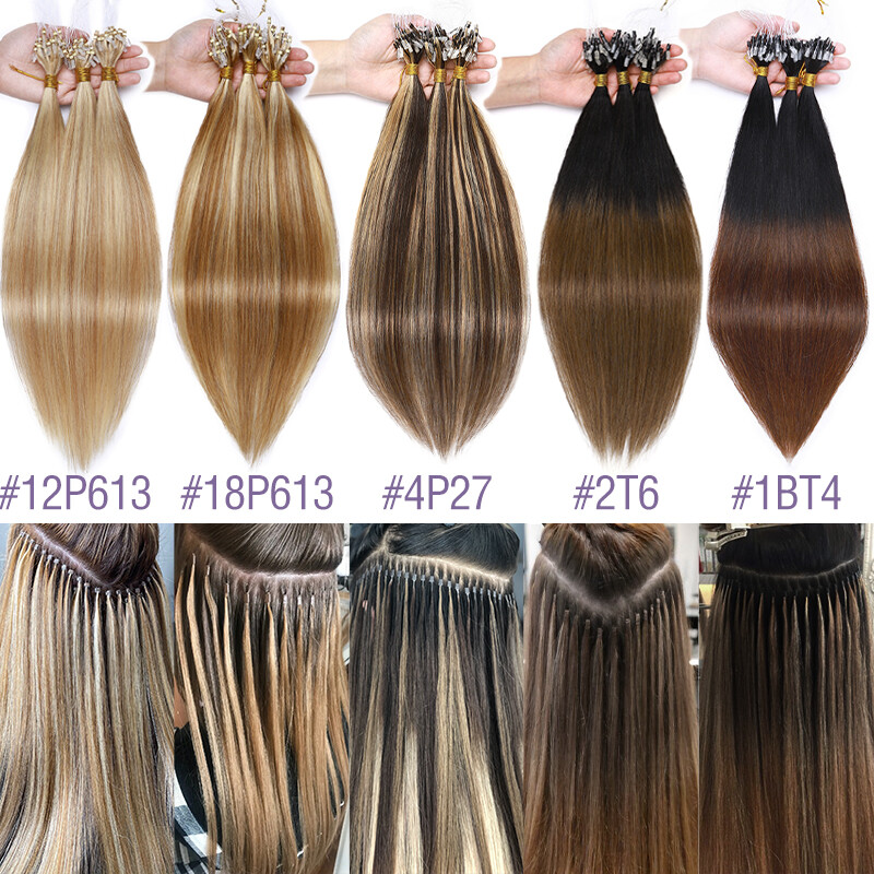 Microlink Hair Extensions Micro Loop Beads Remy Human Hair Full Head 200G THICK