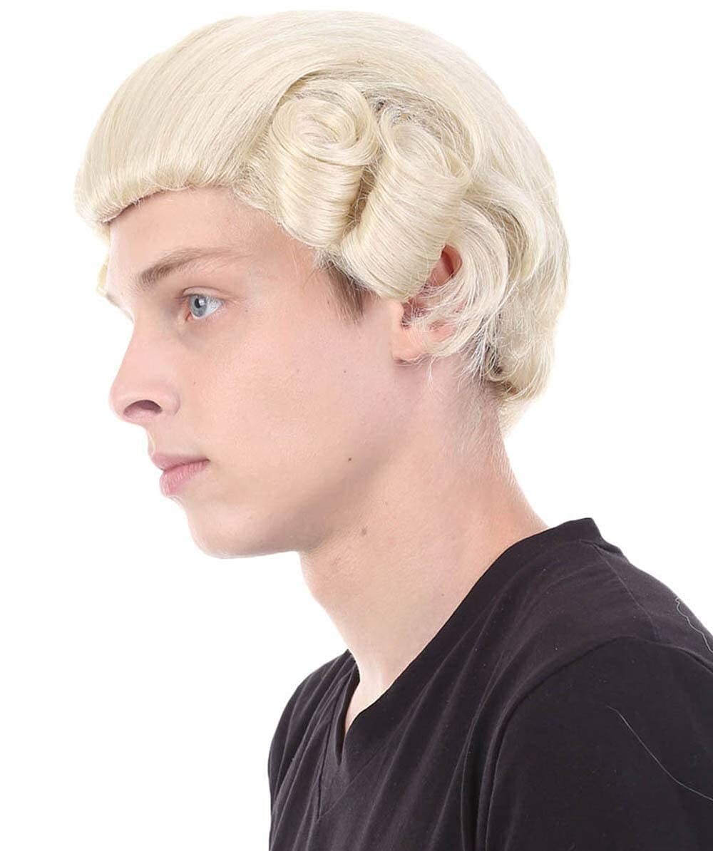 HPO Adult Unisex Colonial Style Historical Wig, Blonde Color, HM-645A