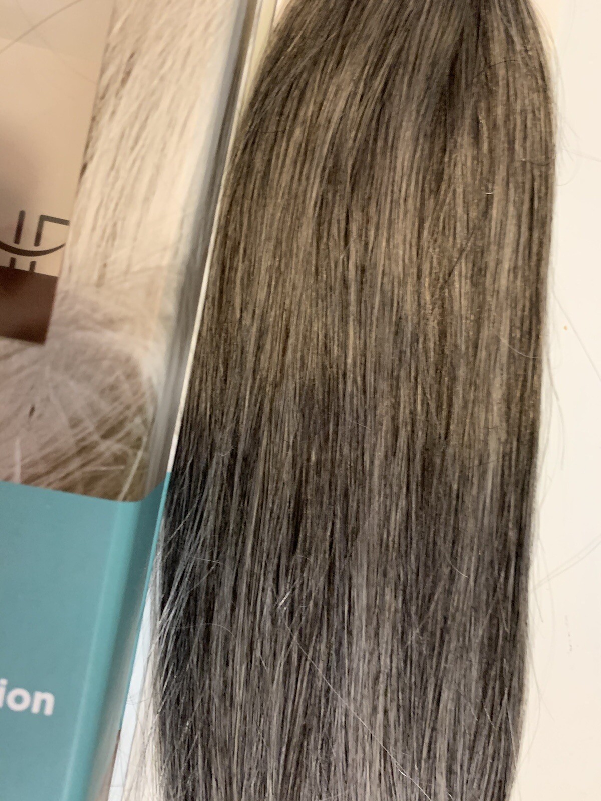 She By Beyound The Beauty Human Hair Extension 18” 100 grams #1 gray