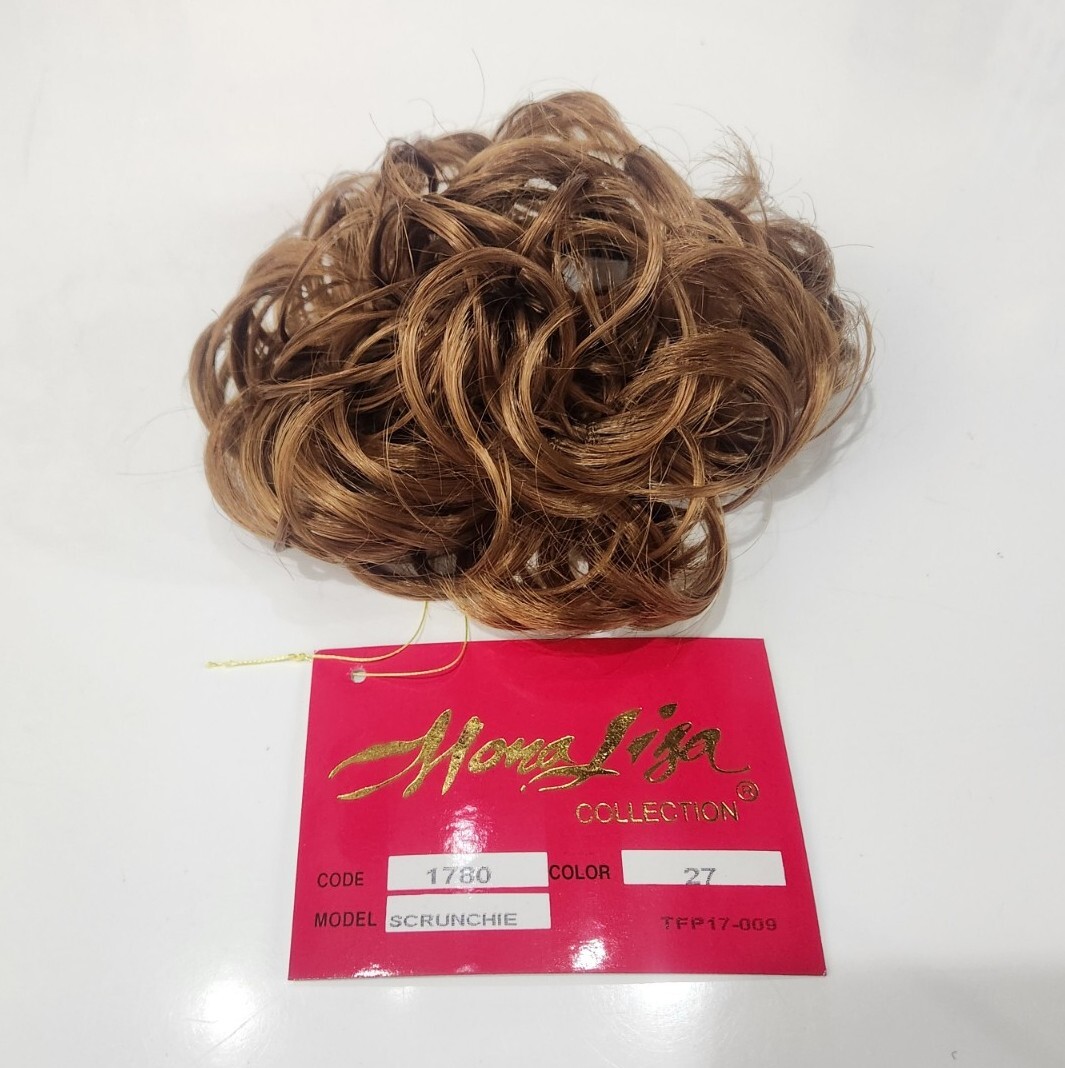 Curly Scrunchie Ponytail Synthetic 3″ 27 Strawberry Blond Messy Bun