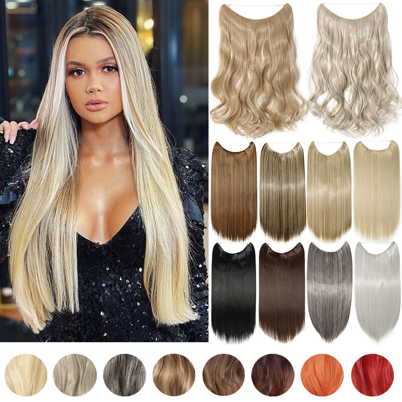 16″-24″ Hidden Secret Wire In As Human Thick Hair Extensions Invisible Hairpiece