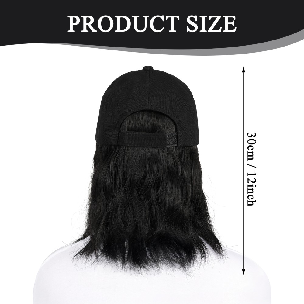 Women Baseball Cap Hat Wig Hairpiece with Short Curly Casual Daily Wear Dating