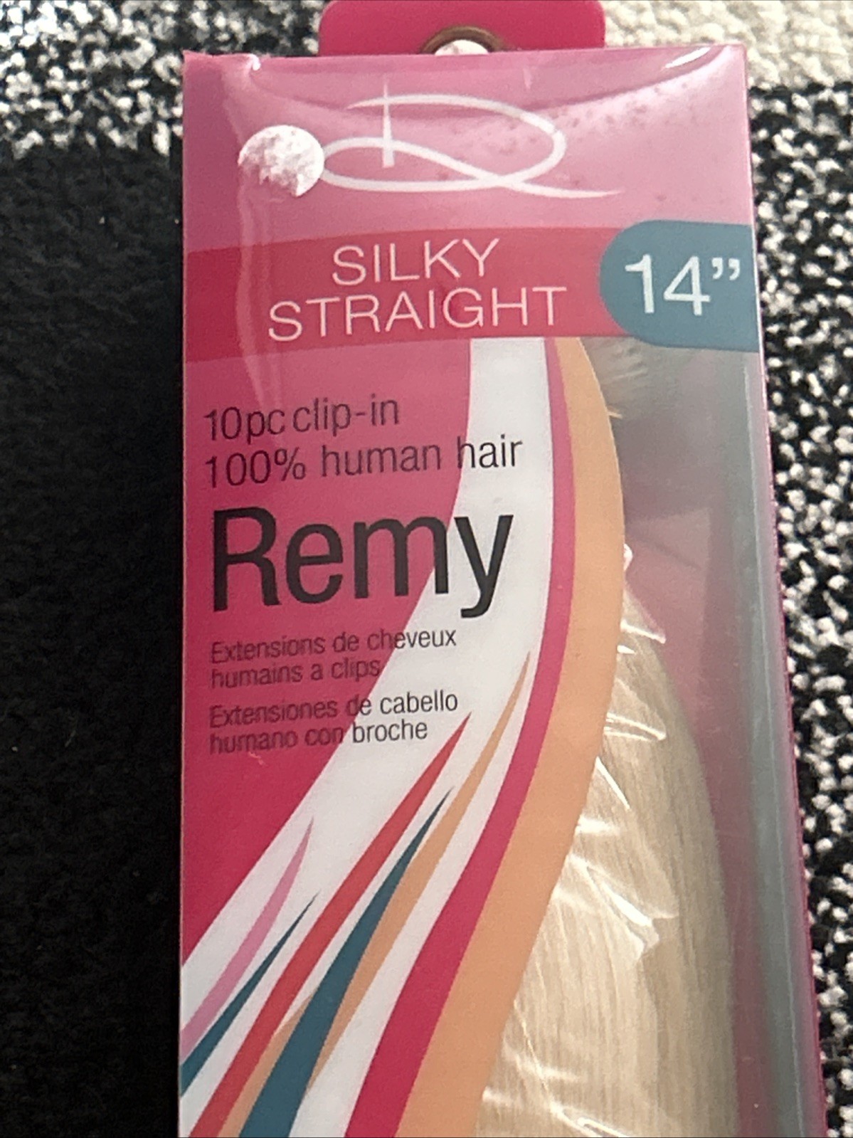 Design Lengths Straight Hair Extensions 14” cool blonde Remy Human 10pc Clip-In