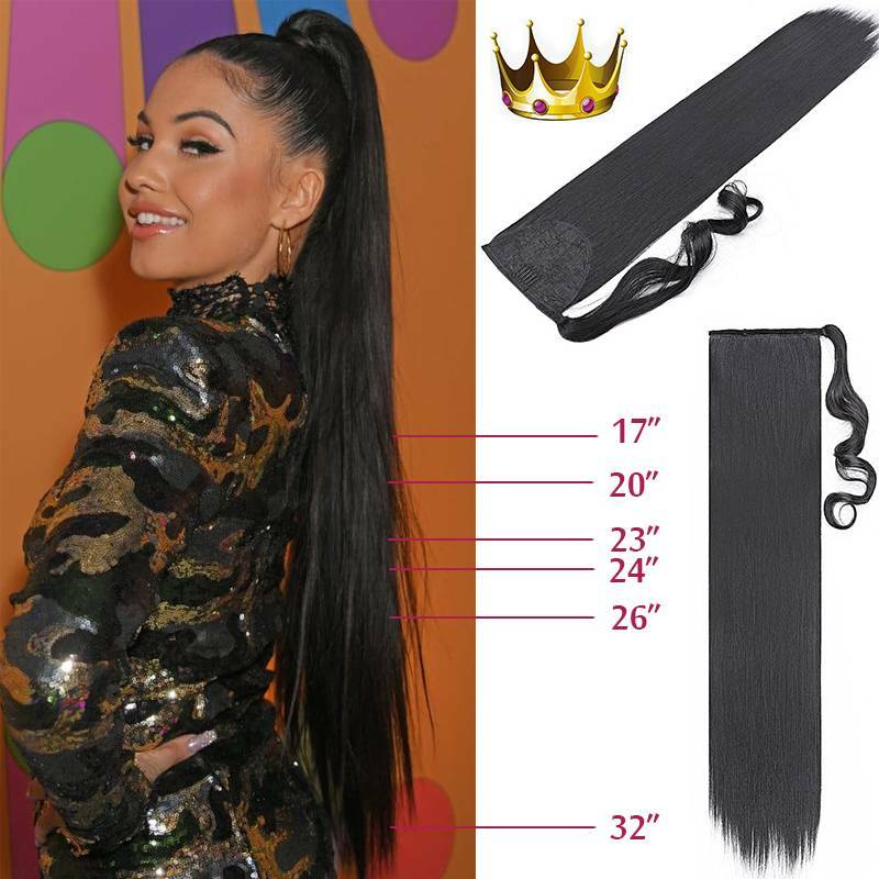 1PCS Hair Ponytail Clip In Hair Extensions Real as Human Wrap Around Pony Tail