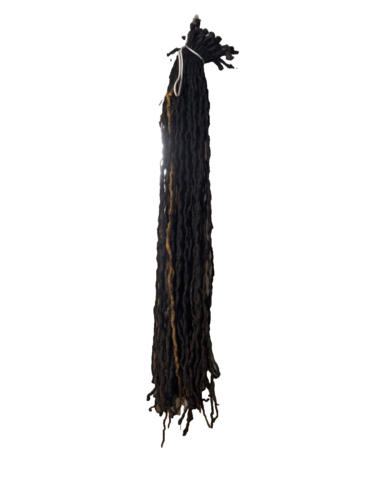 72 dreadlocks human hair ,color brown, black and blonde. “24”-“26” inches long.