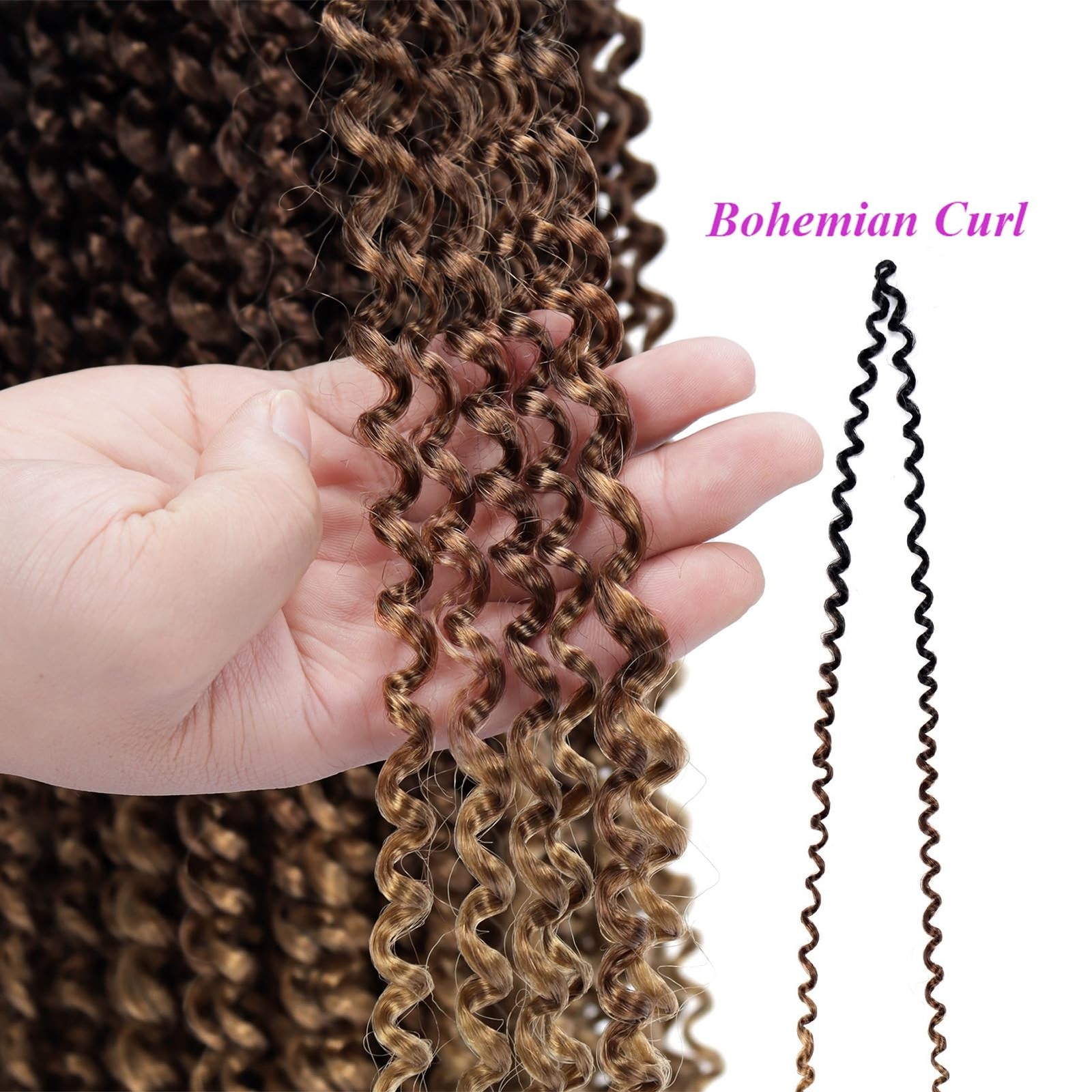 Dorsanee Ombre Passion Twist Hair 22 Inch 7 Packs Water Wave Crochet Hair Long
