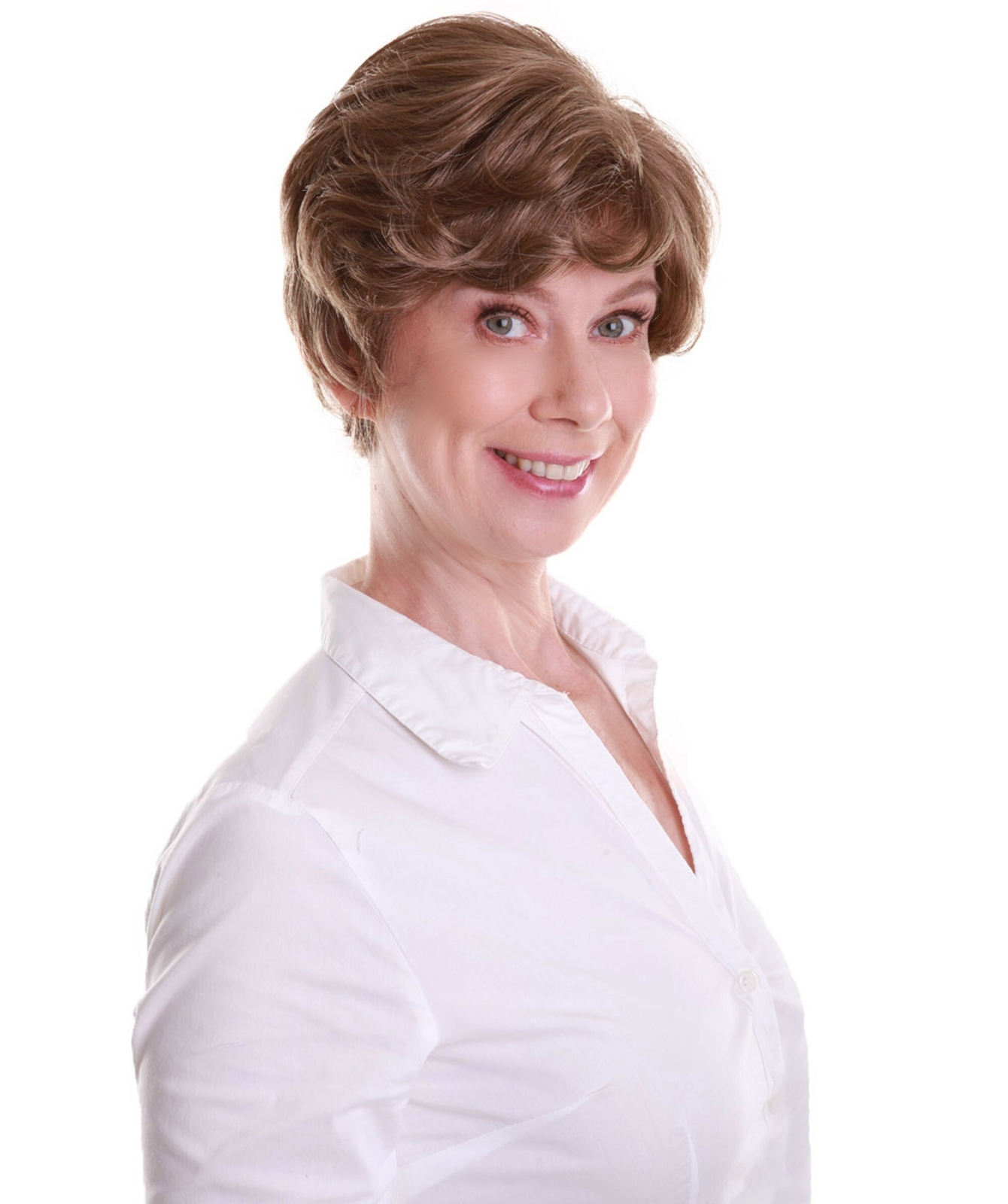 Sophia – Straight Kanekalon Synthetic Fiber Full Wig, 1.5-6 in, Ash Light Brown