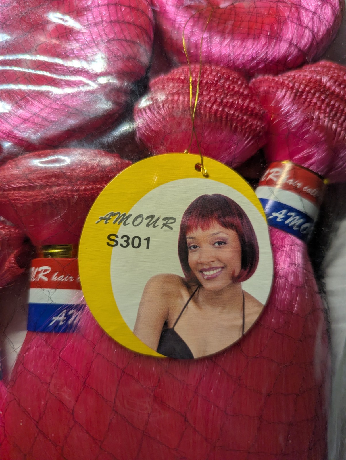 AMOUR Pink 6 Piece Hair Collection Wrap & Wear Faux Hair Wig 100% Japanese Fiber
