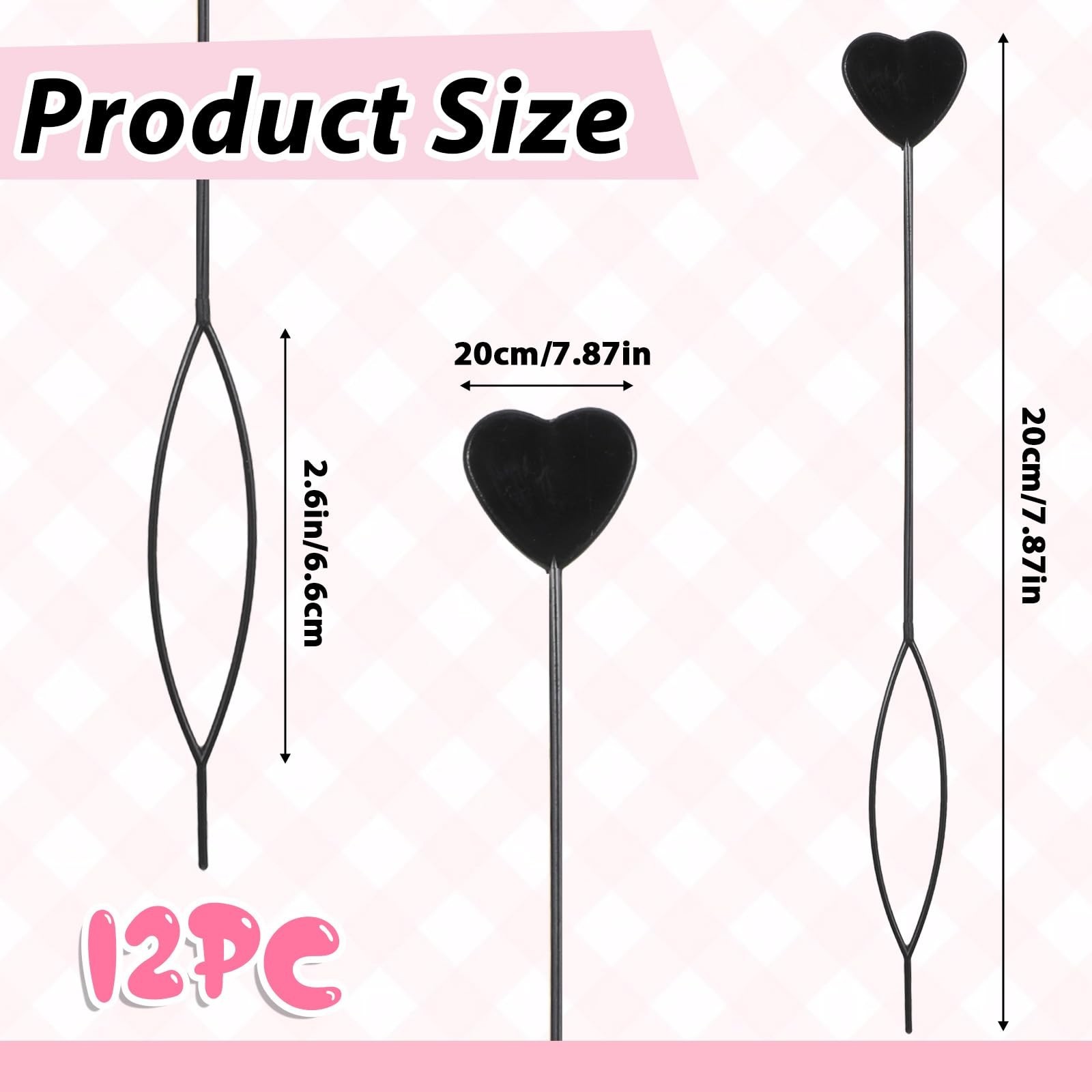 12 PCS Quick Hair Beader Tool, Black Beaders for Braids, For Girls Women Pony…